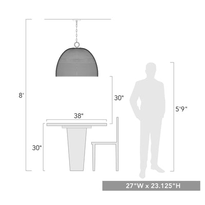 Golden Lighting Rue 8-light Chandelier in Matte Black and Rubbed Bronze shade - - Golden Lighting