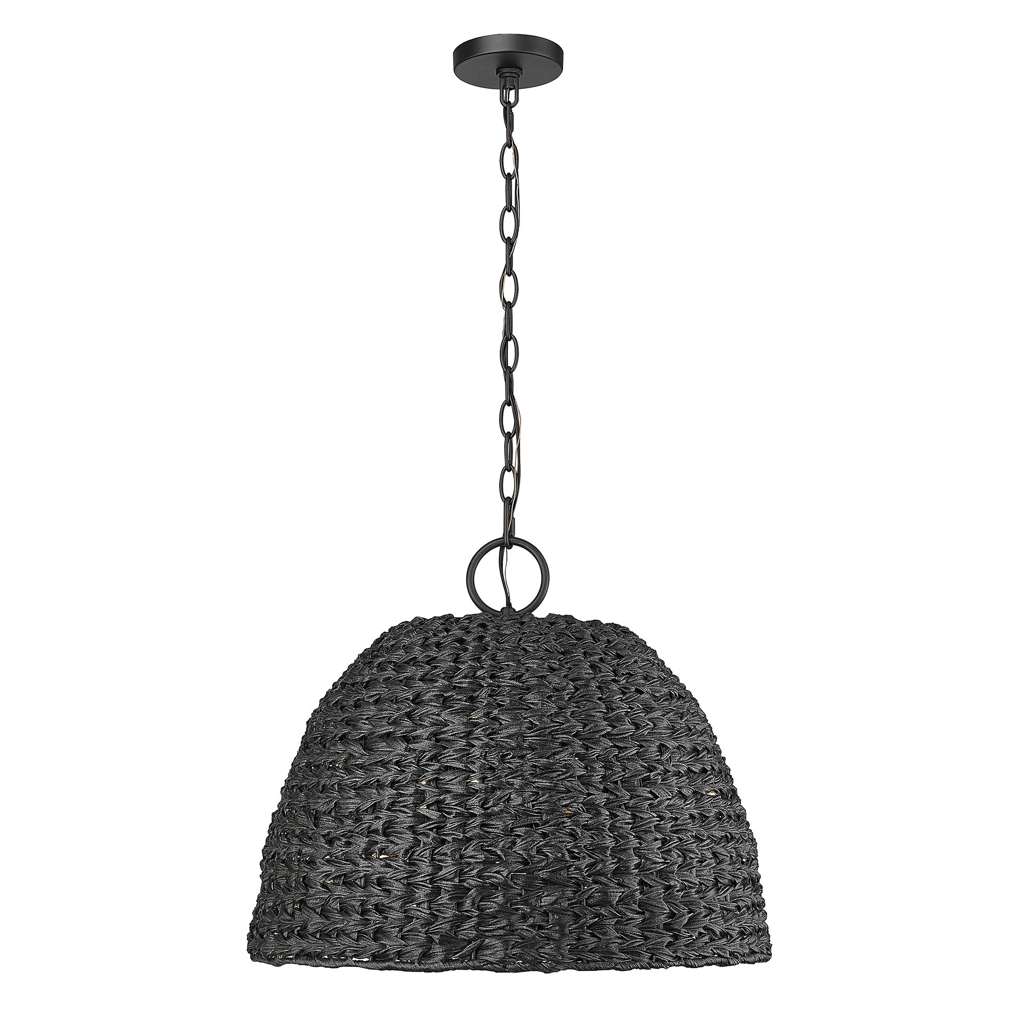 Golden Lighting Rue 3-light Outdoor Pendant in Natural Black - - Golden Lighting