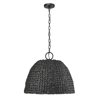 Golden Lighting Rue 3-light Outdoor Pendant in Natural Black - - Golden Lighting