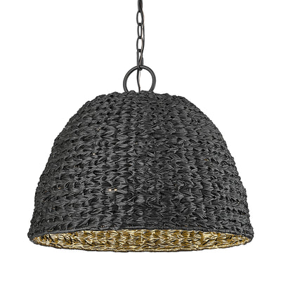 Golden Lighting Rue 3-light Outdoor Pendant in Natural Black - - Golden Lighting