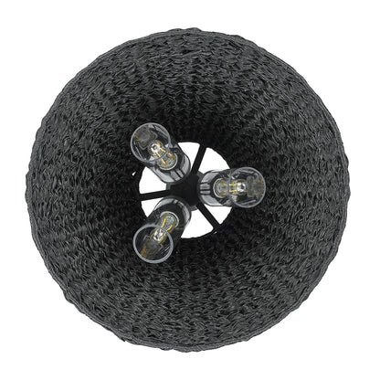 Golden Lighting Rue 3-light Outdoor Pendant in Natural Black - - Golden Lighting