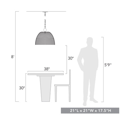 Golden Lighting Rue 3-light Outdoor Pendant in Natural Black - - Golden Lighting