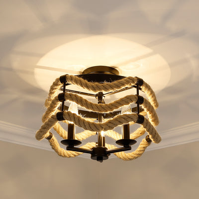 Golden Lighting Marissa 3-light Semi-Flush Mount in Matte Black - - Golden Lighting