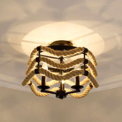 Golden Lighting Marissa 3-light Semi-Flush Mount in Matte Black - - Golden Lighting