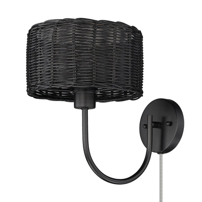 Golden Lighting Erma 1-light Wall Sconce in Matte Black - - Golden Lighting