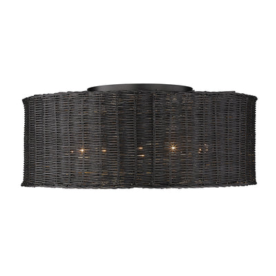 Golden Lighting Erma 5-light Flush Mount in Matte Black - - Golden Lighting