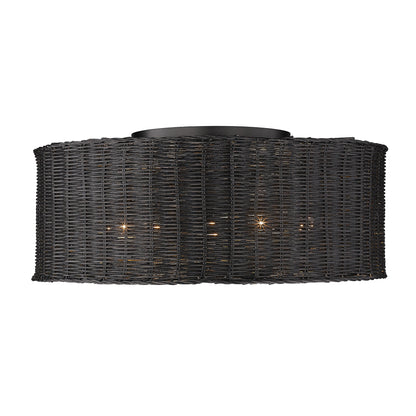 Golden Lighting Erma 5-light Flush Mount in Matte Black - - Golden Lighting