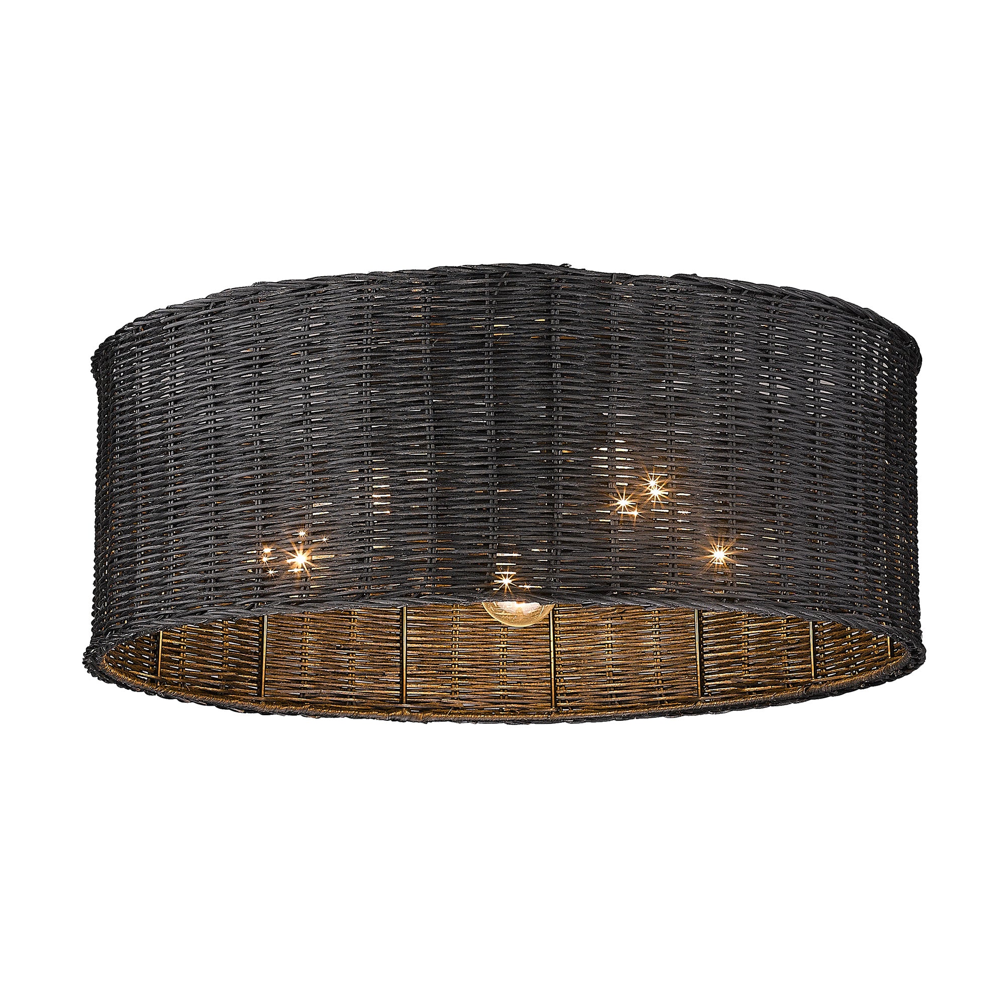 Golden Lighting Erma 5-light Flush Mount in Matte Black - - Golden Lighting
