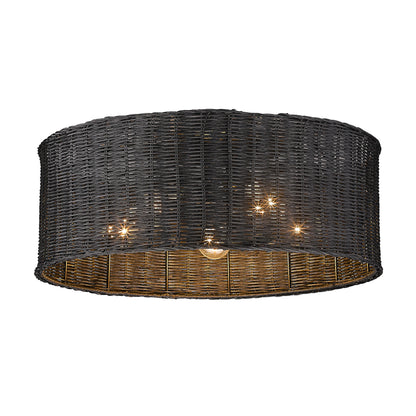Golden Lighting Erma 5-light Flush Mount in Matte Black - - Golden Lighting