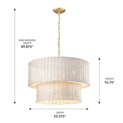 Golden Lighting Erma 6-light Chandelier in Brushed Champagne Brass - - Golden Lighting