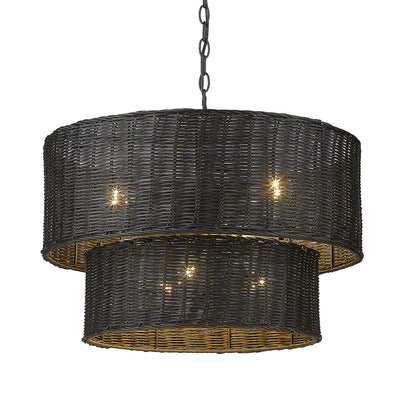 Golden Lighting Erma 6-light Chandelier in Matte Black - - Golden Lighting