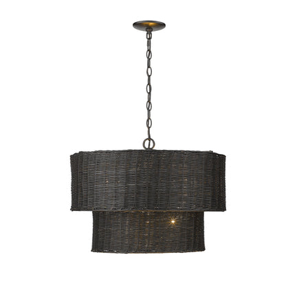 Golden Lighting Erma 6-light Chandelier in Matte Black - - Golden Lighting