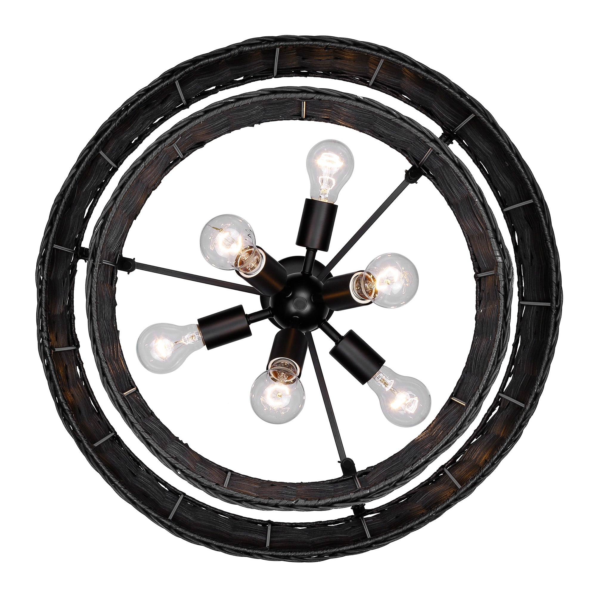 Golden Lighting Erma 6-light Chandelier in Matte Black - - Golden Lighting