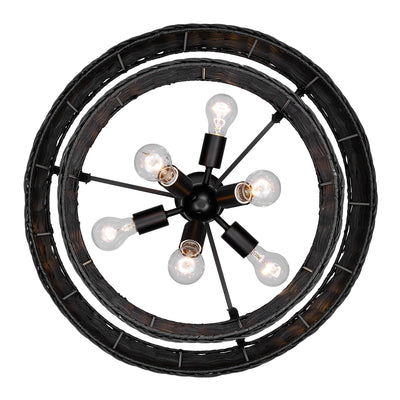 Golden Lighting Erma 6-light Chandelier in Matte Black - - Golden Lighting