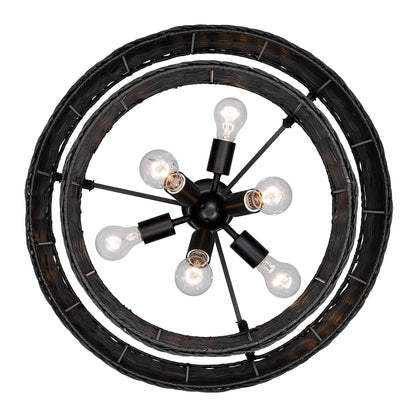 Golden Lighting Erma 6-light Chandelier in Matte Black - - Golden Lighting