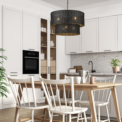 Golden Lighting Erma 6-light Chandelier in Matte Black - - Golden Lighting