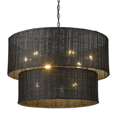 Golden Lighting Erma 9-light Chandelier in Matte Black - - Golden Lighting