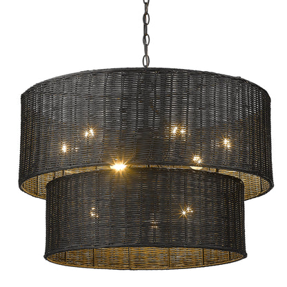 Golden Lighting Erma 9-light Chandelier in Matte Black - - Golden Lighting