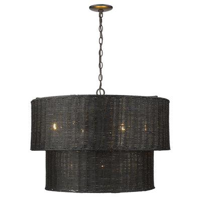Golden Lighting Erma 9-light Chandelier in Matte Black - - Golden Lighting