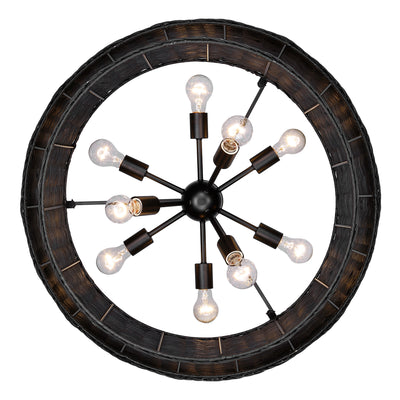 Golden Lighting Erma 9-light Chandelier in Matte Black - - Golden Lighting