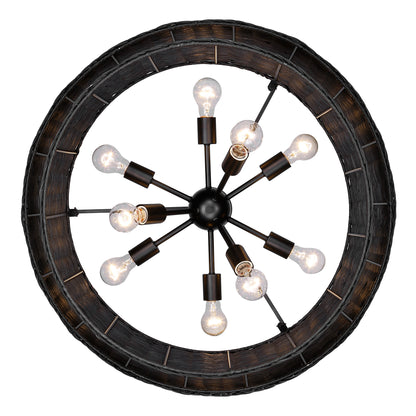 Golden Lighting Erma 9-light Chandelier in Matte Black - - Golden Lighting