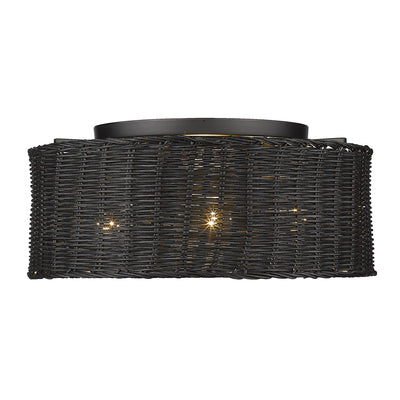 Golden Lighting Erma 3-light Flush Mount in Matte Black - - Golden Lighting