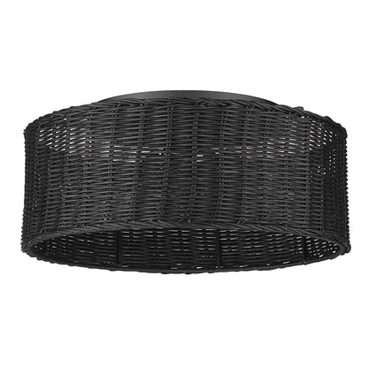 Golden Lighting Erma 3-light Flush Mount in Matte Black - - Golden Lighting