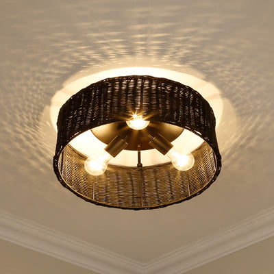 Golden Lighting Erma 3-light Flush Mount in Matte Black - - Golden Lighting