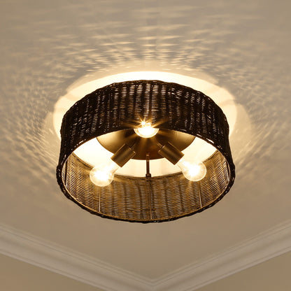 Golden Lighting Erma 3-light Flush Mount in Matte Black - - Golden Lighting