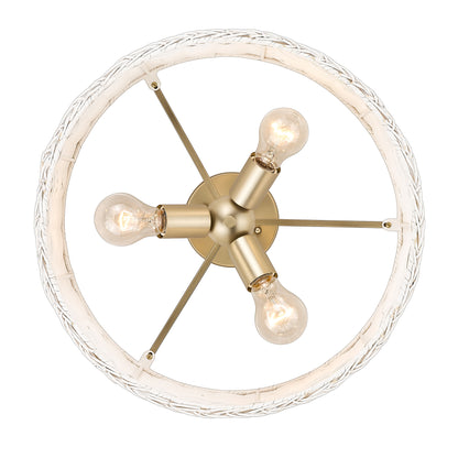 Golden Lighting Erma 3-light Semi-Flush Mount in Brushed Champagne Brass - - Golden Lighting