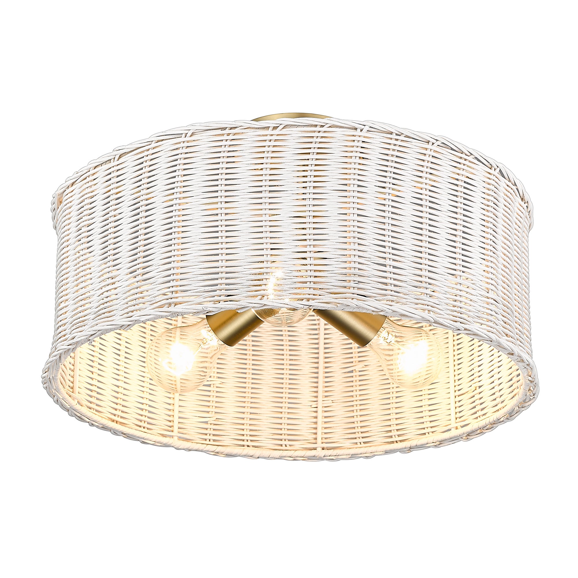 Golden Lighting Erma 3-light Semi-Flush Mount in Brushed Champagne Brass - - Golden Lighting