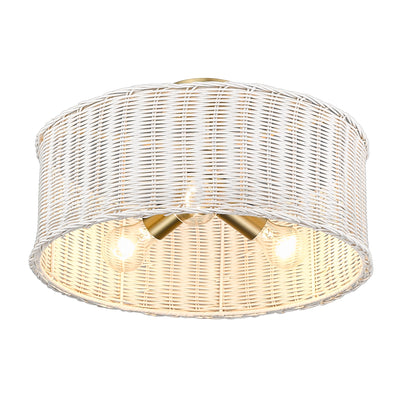Golden Lighting Erma 3-light Semi-Flush Mount in Brushed Champagne Brass - - Golden Lighting