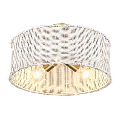 Golden Lighting Erma 3-light Semi-Flush Mount in Brushed Champagne Brass - - Golden Lighting