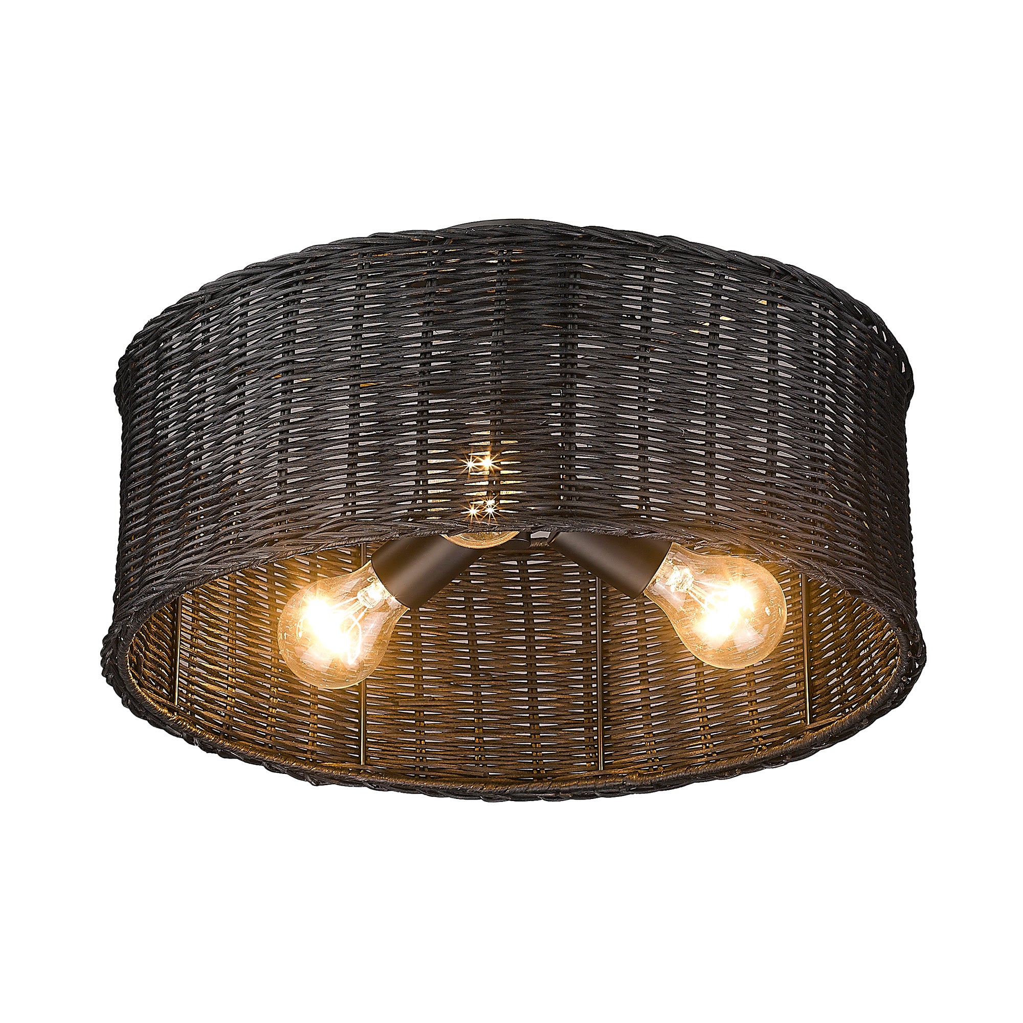 Golden Lighting Erma 3-light Semi-Flush Mount in Matte Black - - Golden Lighting