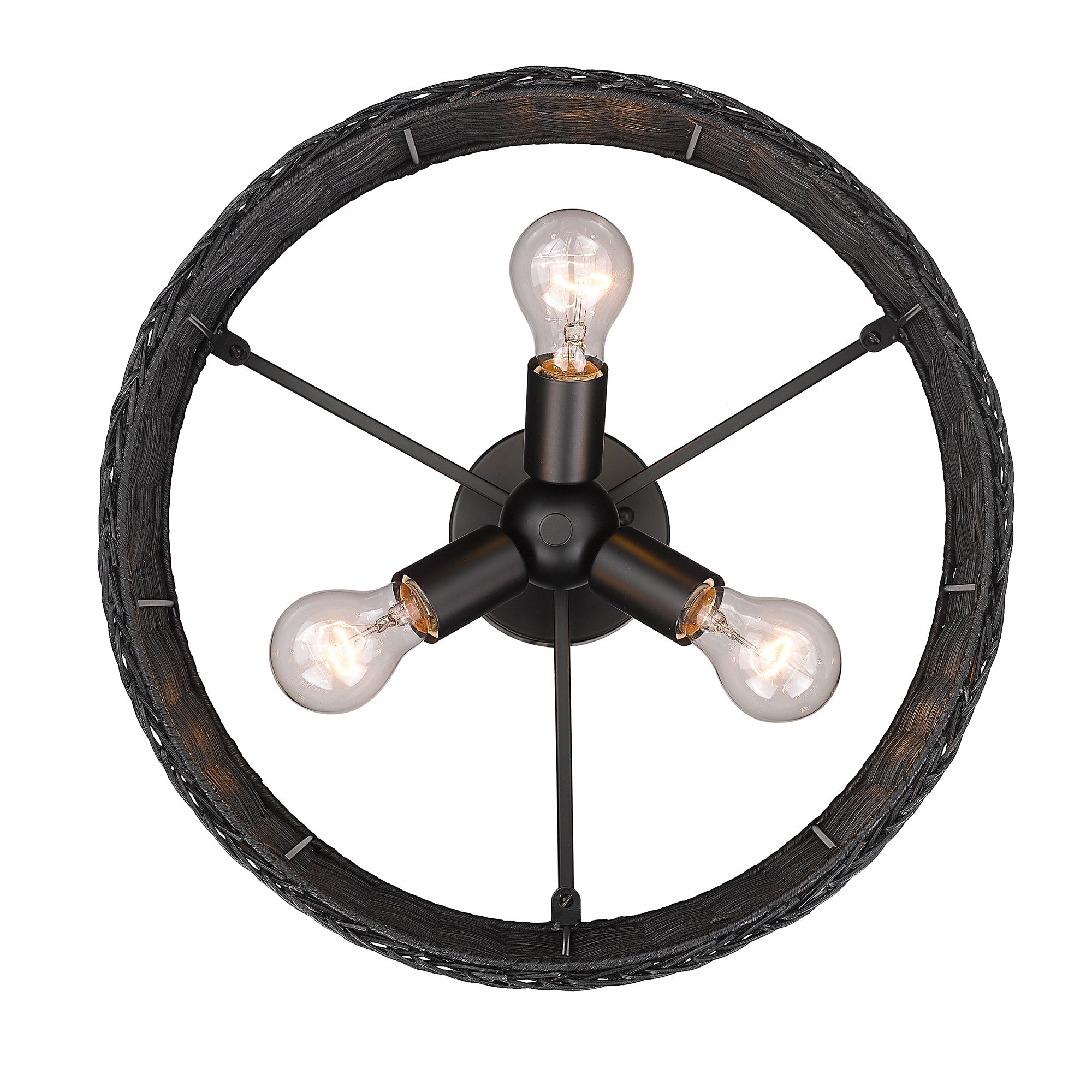 Golden Lighting Erma 3-light Semi-Flush Mount in Matte Black - - Golden Lighting