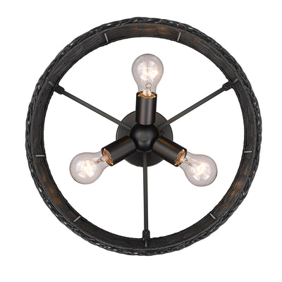 Golden Lighting Erma 3-light Semi-Flush Mount in Matte Black - - Golden Lighting