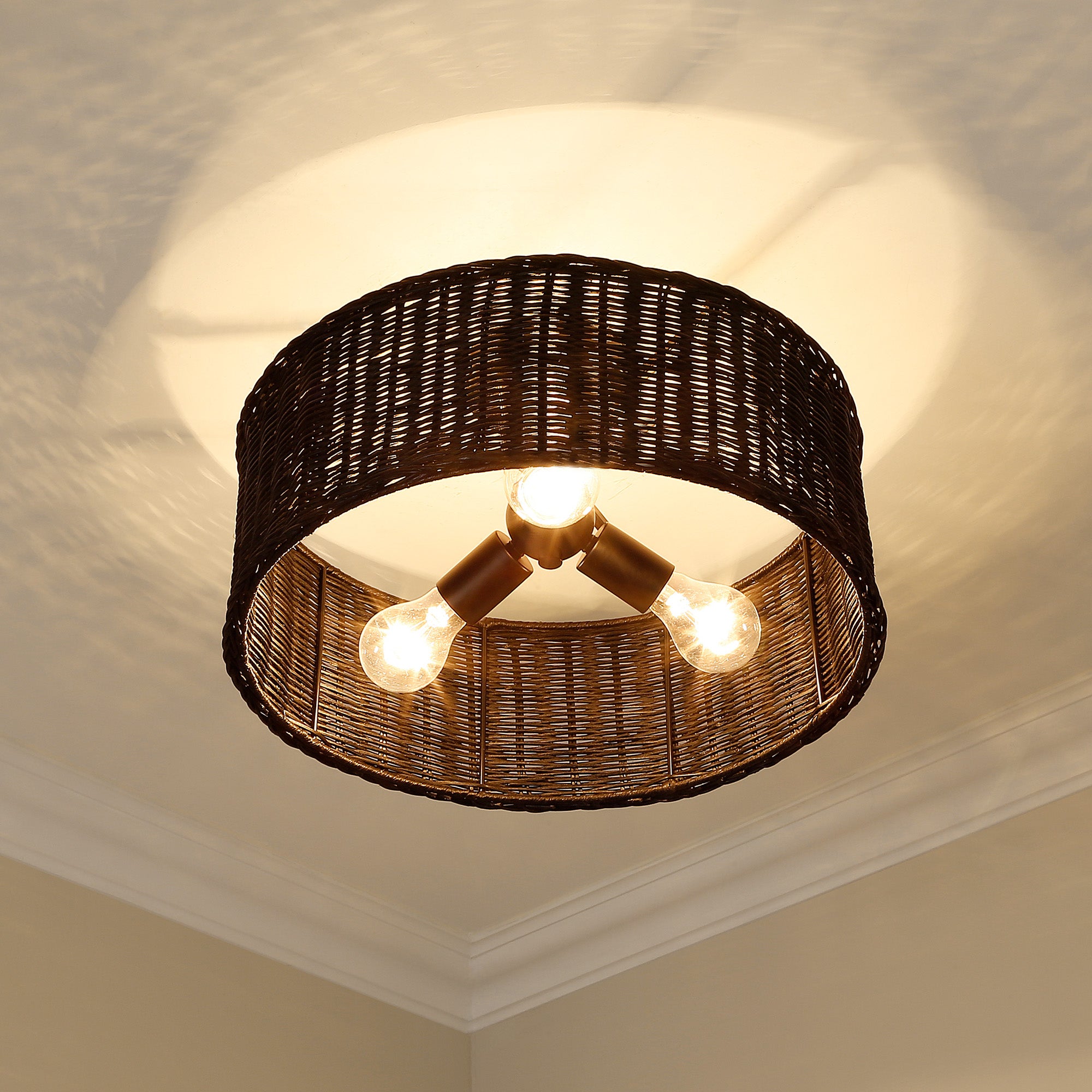 Golden Lighting Erma 3-light Semi-Flush Mount in Matte Black - - Golden Lighting