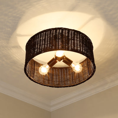 Golden Lighting Erma 3-light Semi-Flush Mount in Matte Black - - Golden Lighting