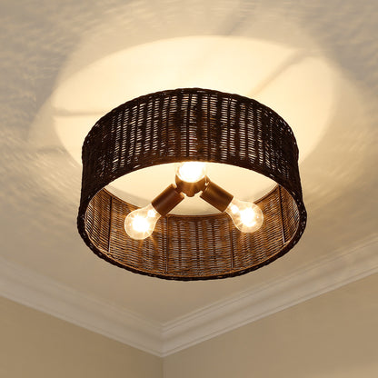 Golden Lighting Erma 3-light Semi-Flush Mount in Matte Black - - Golden Lighting
