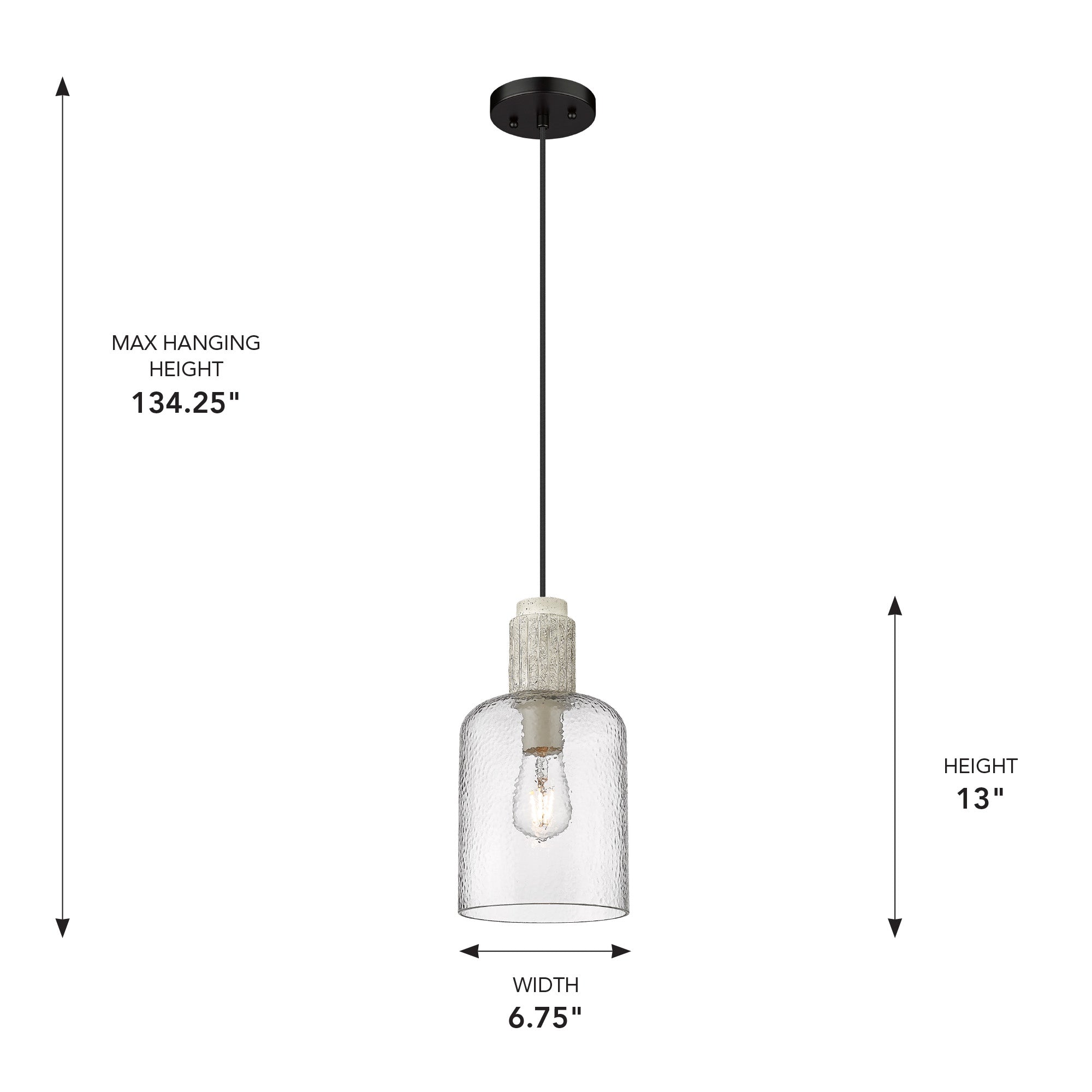 Pedra 1-light Pendant in Matte Black