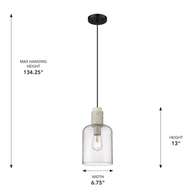 Pedra 1-light Pendant in Matte Black