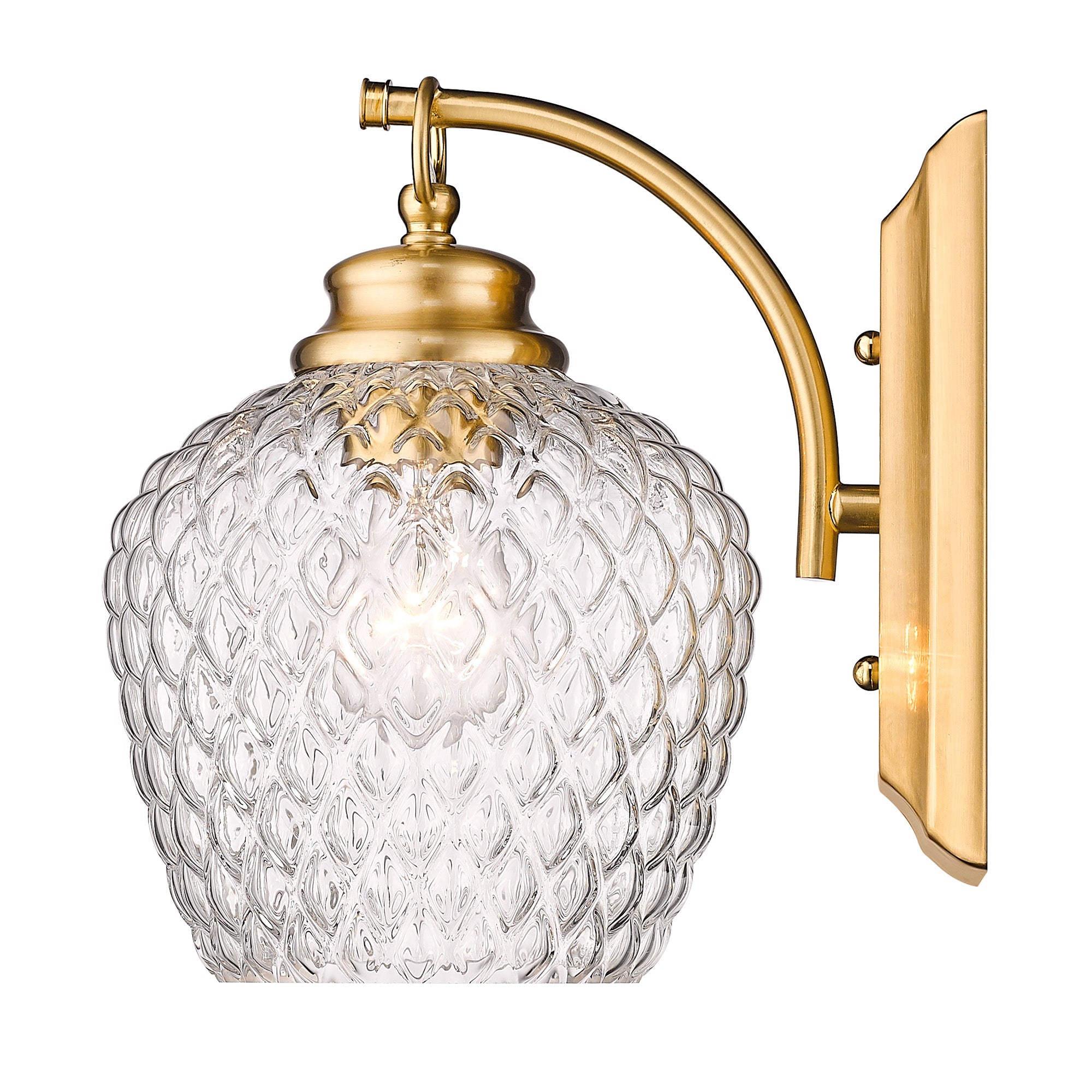 Adeline MBG 1 Light Wall Sconce in Modern Brushed Gold with Clear Glass Shade - Modern Brushed Gold / Clear Glass / Clear - Golden Lighting