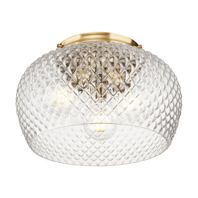 Golden Lighting Adeline 3-light Flush Mount in Modern Brushed Gold - - Golden Lighting