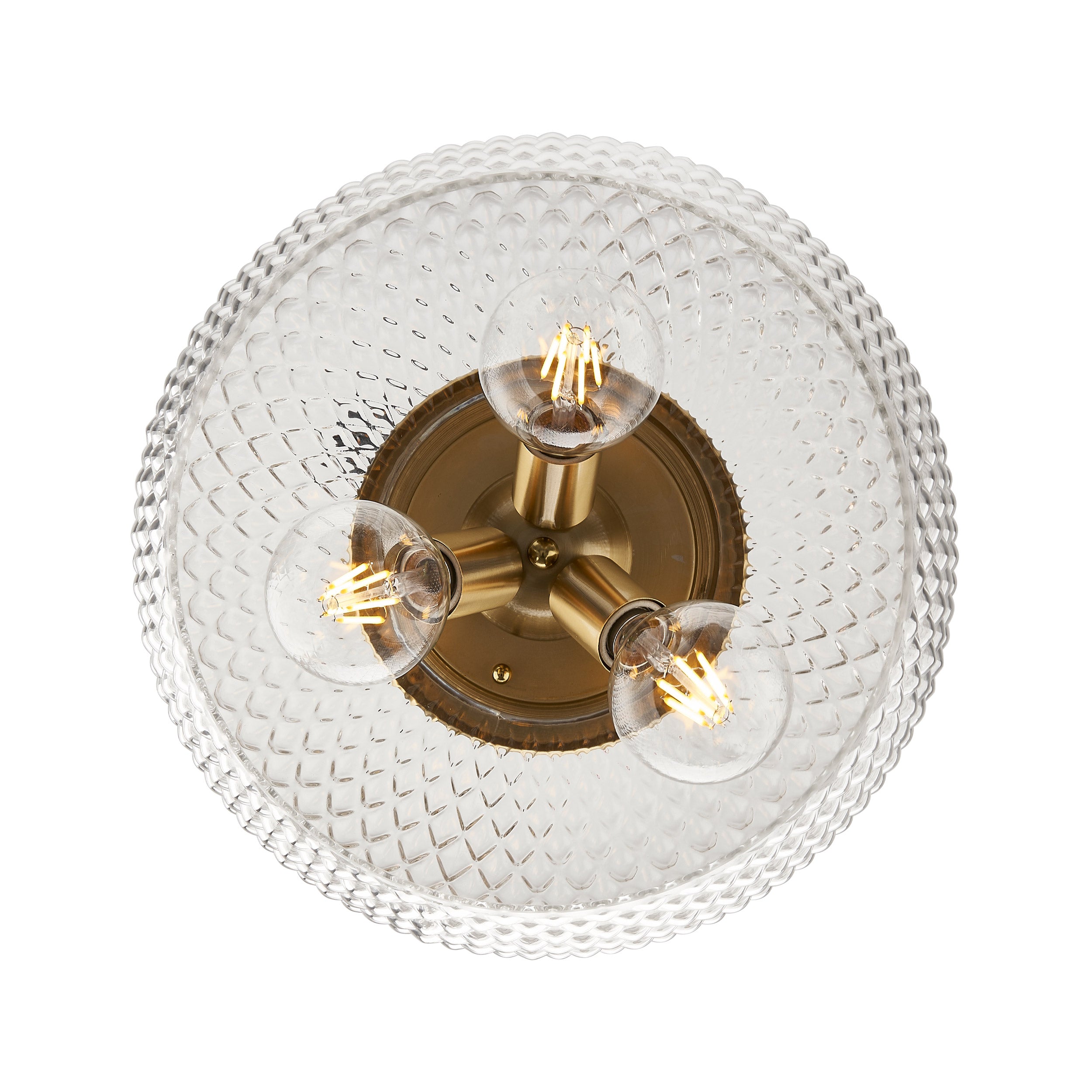 Golden Lighting Adeline 3-light Flush Mount in Modern Brushed Gold - - Golden Lighting