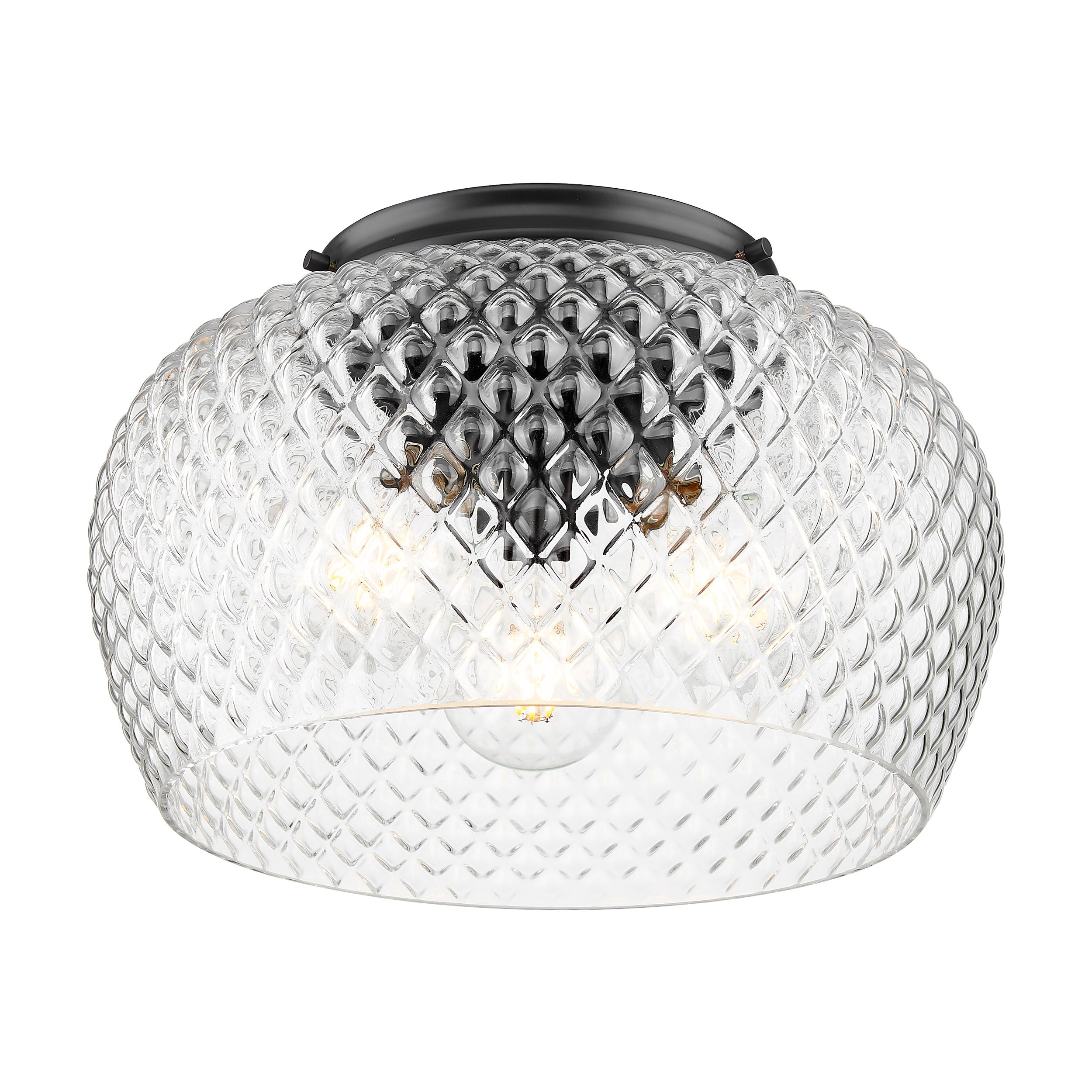 Golden Lighting Adeline 3-light Flush Mount in Matte Black - - Golden Lighting