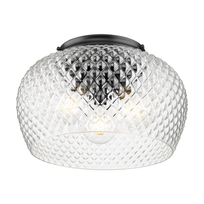 Golden Lighting Adeline 3-light Flush Mount in Matte Black - - Golden Lighting