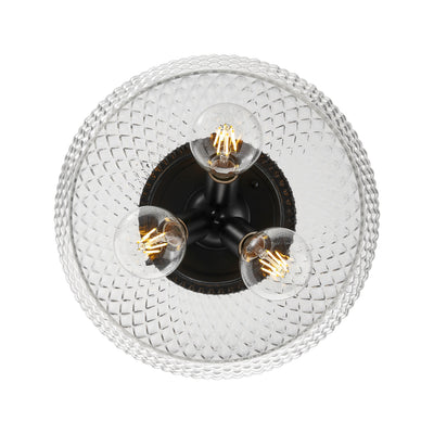 Golden Lighting Adeline 3-light Flush Mount in Matte Black - - Golden Lighting