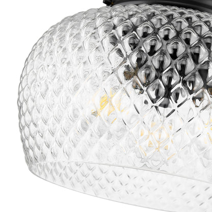 Golden Lighting Adeline 3-light Flush Mount in Matte Black - - Golden Lighting