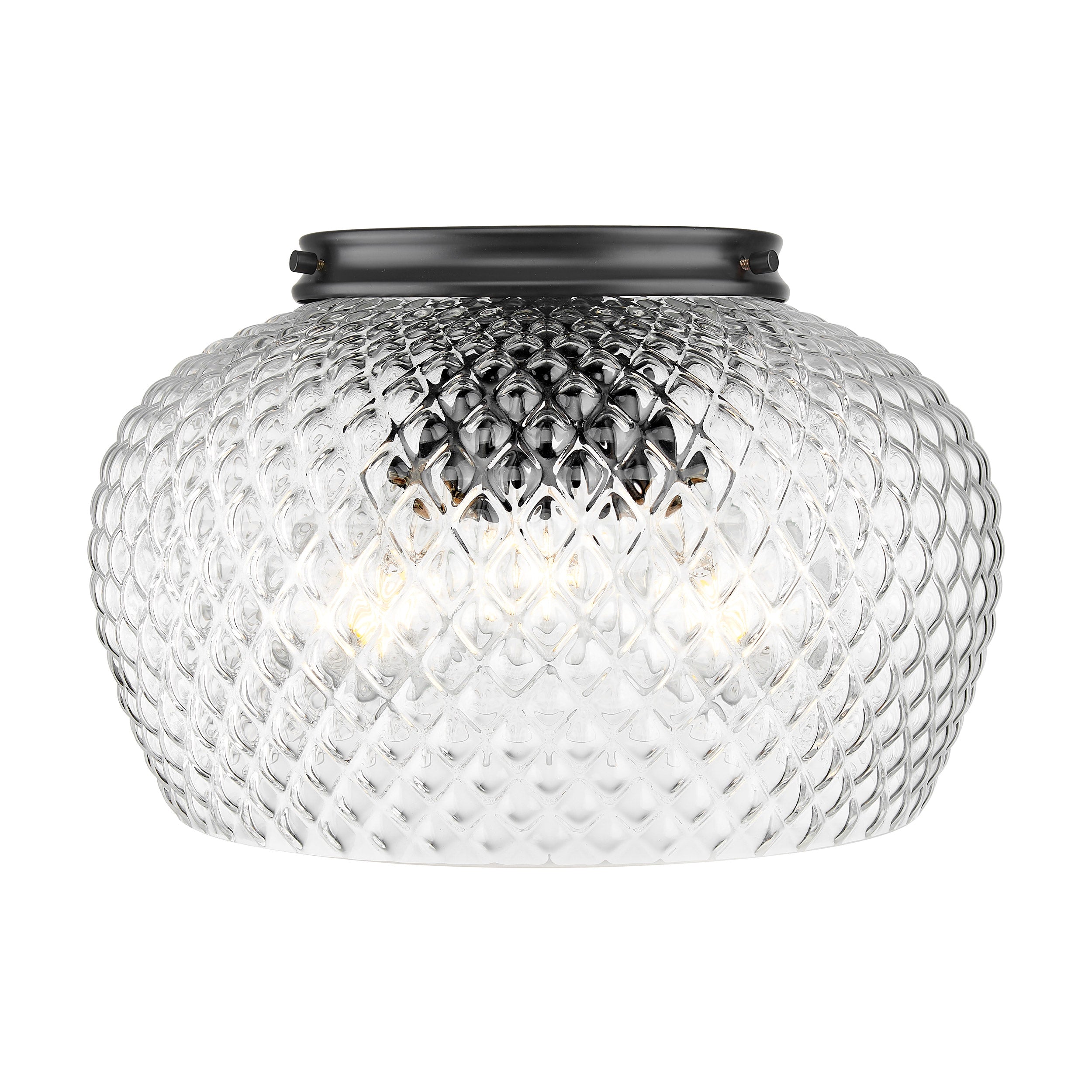 Adeline 3 Light Flush Mount in Matte Black with Clear Glass Shade - - Golden Lighting