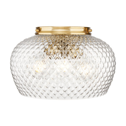 Adeline 3 Light Flush Mount in Modern Brushed Gold with Clear Glass Shade - - Golden Lighting